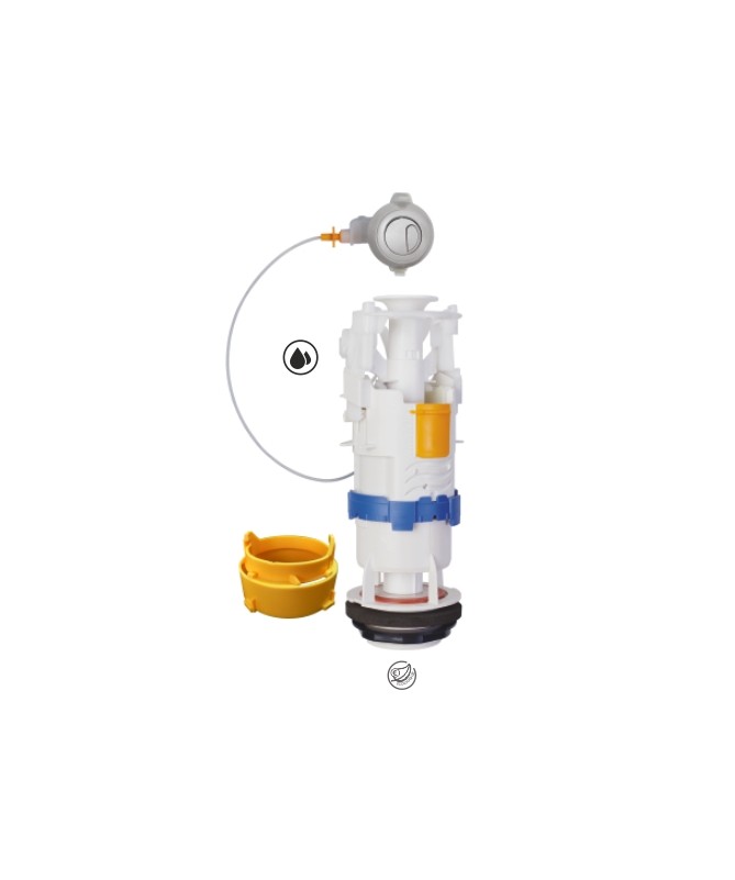 Ensemble WC mécanisme interrompable + robinet flotteur universel - 4250 -  REGIPLAST