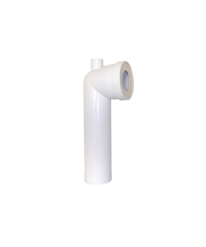 Pipe WC longue coudée PVC - Ø85 à 107 Long400 - Ø93